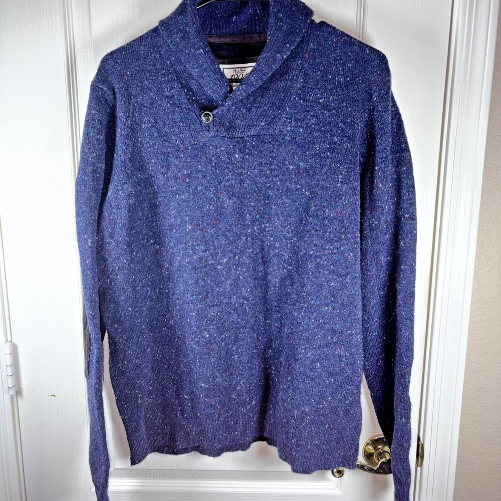 JoS. A. Bank Men's Navy Blue Speckled Pullover Sweater Medium – Elbow Pads, NWT